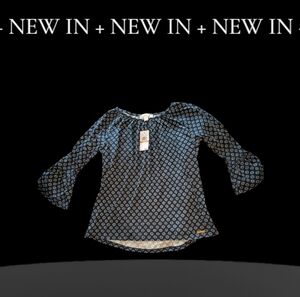 Michael Kors Blue Bell Sleeve Relaxed Blouse